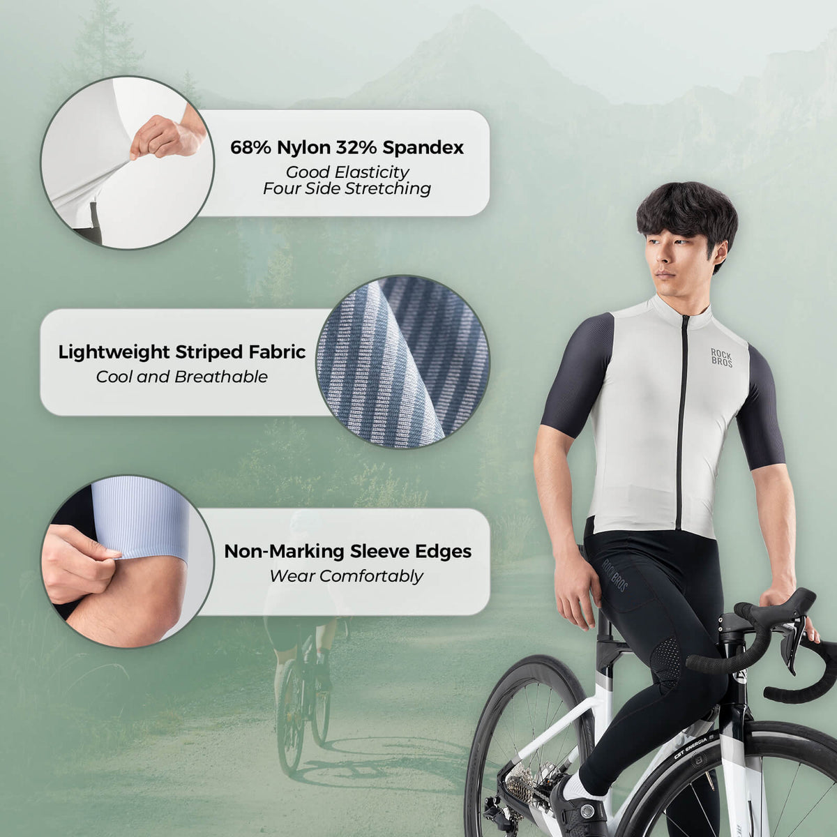 Men's Breathable Short-Sleeve Cycling Jersey