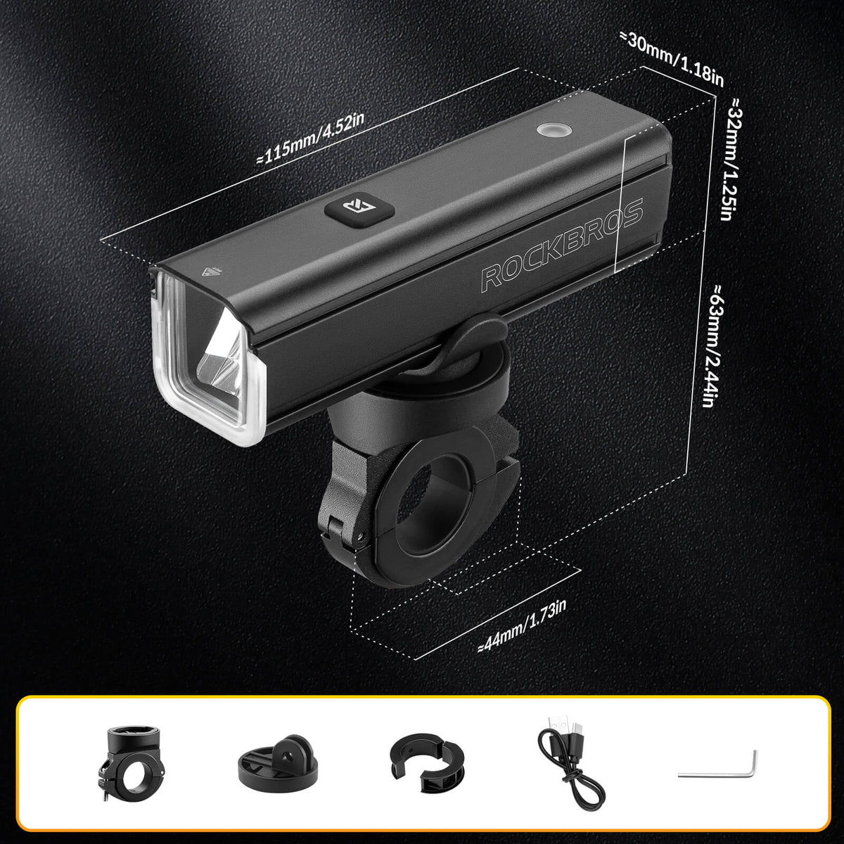 RHL1500 Bike Front Light with Intelligent Temperature Control