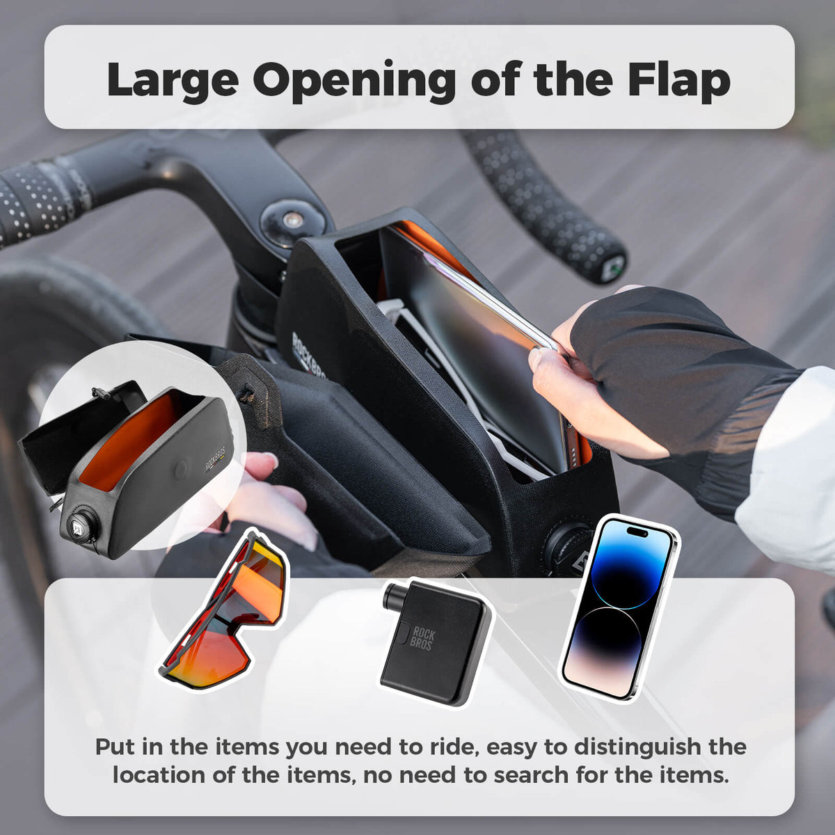 Road To Sky 100% Waterproof Magnetic Top Tube Bike Frame Bag – 0.6L/0.9L