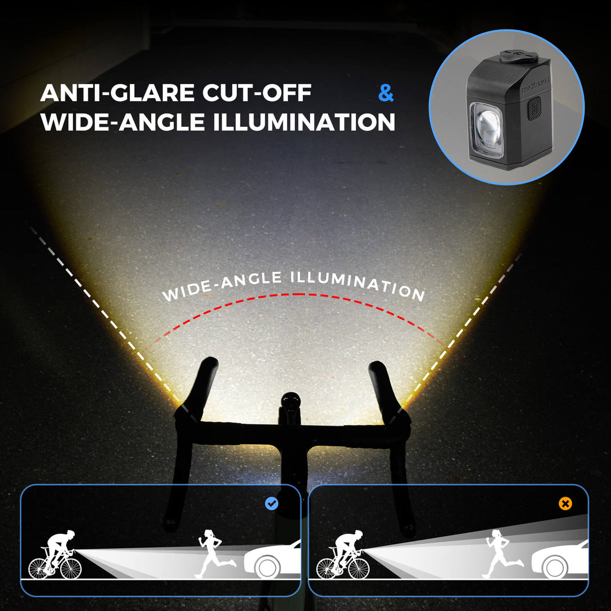 M8 Handlebar Mounted Smart Bike Front Light
