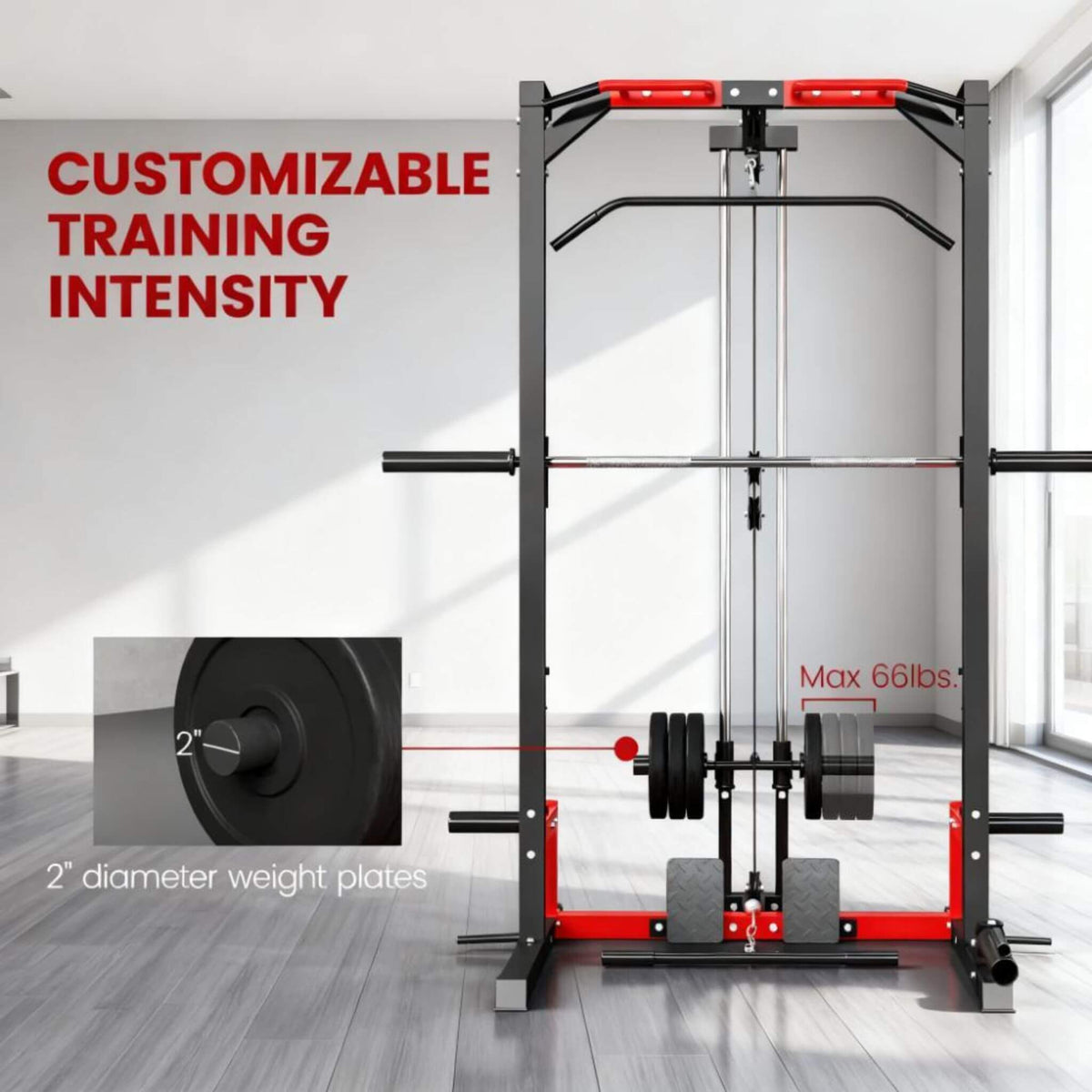 All-In-One Home Gym Squat Rack With Pull Up And Lat System (SAK95431)