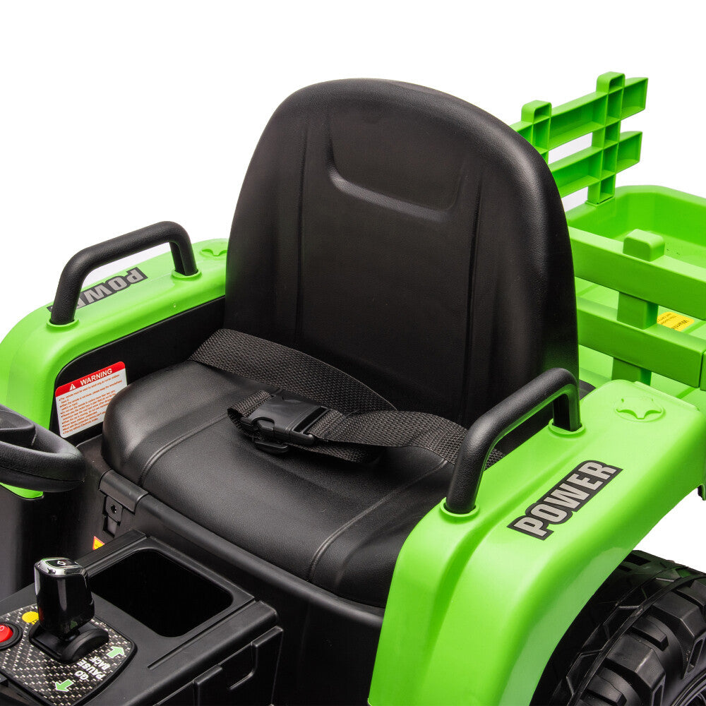 24V Battery-Powered Electric Ride-On Tractor with Trailer Toy
