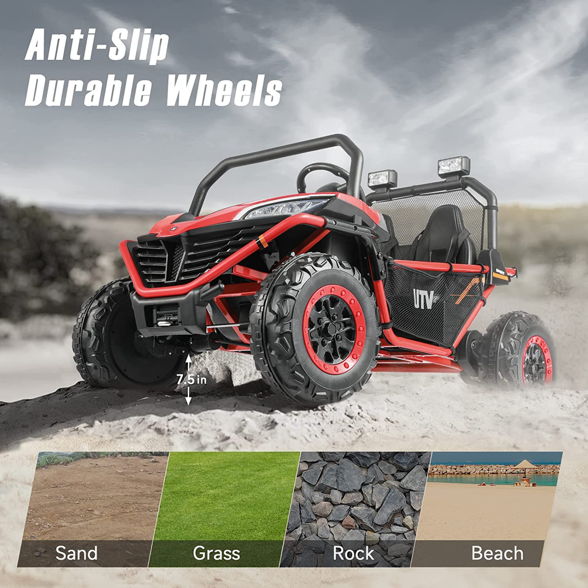 Kids Electric Side-by-Side UTV – 2-Seater 12V Ride-On, 4WD Off-Road