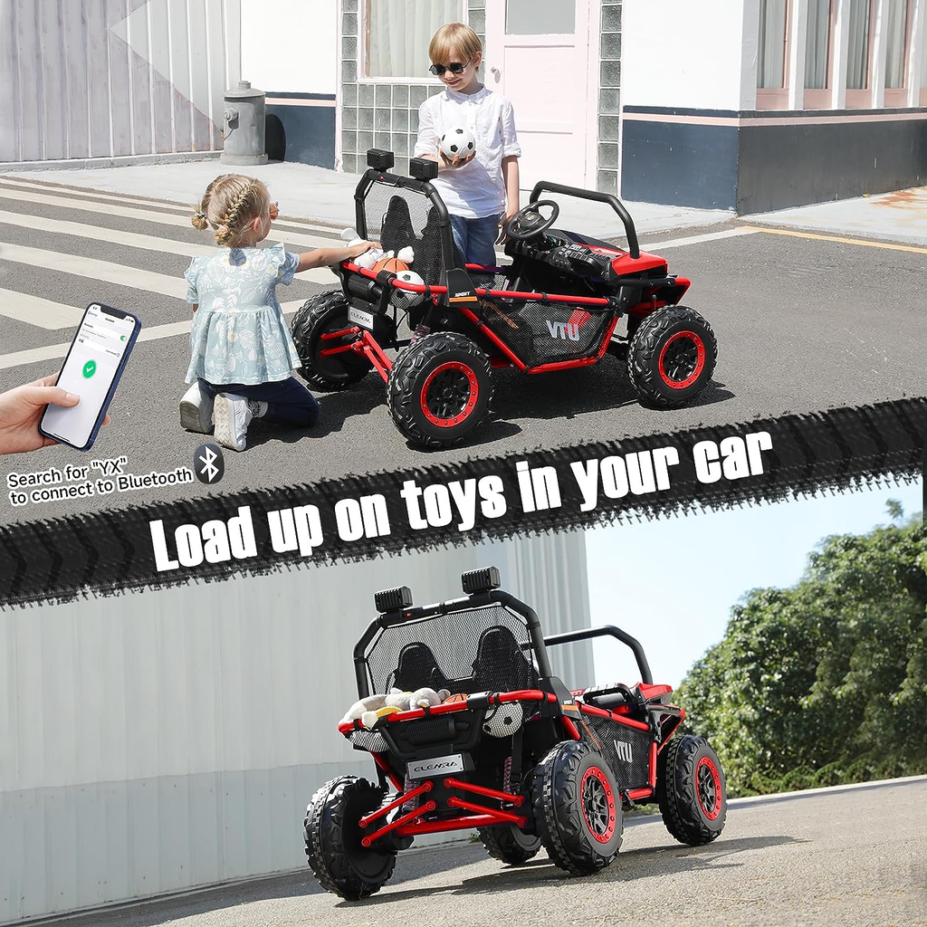 Kids Electric Side-by-Side UTV – 2-Seater 12V Ride-On, 4WD Off-Road