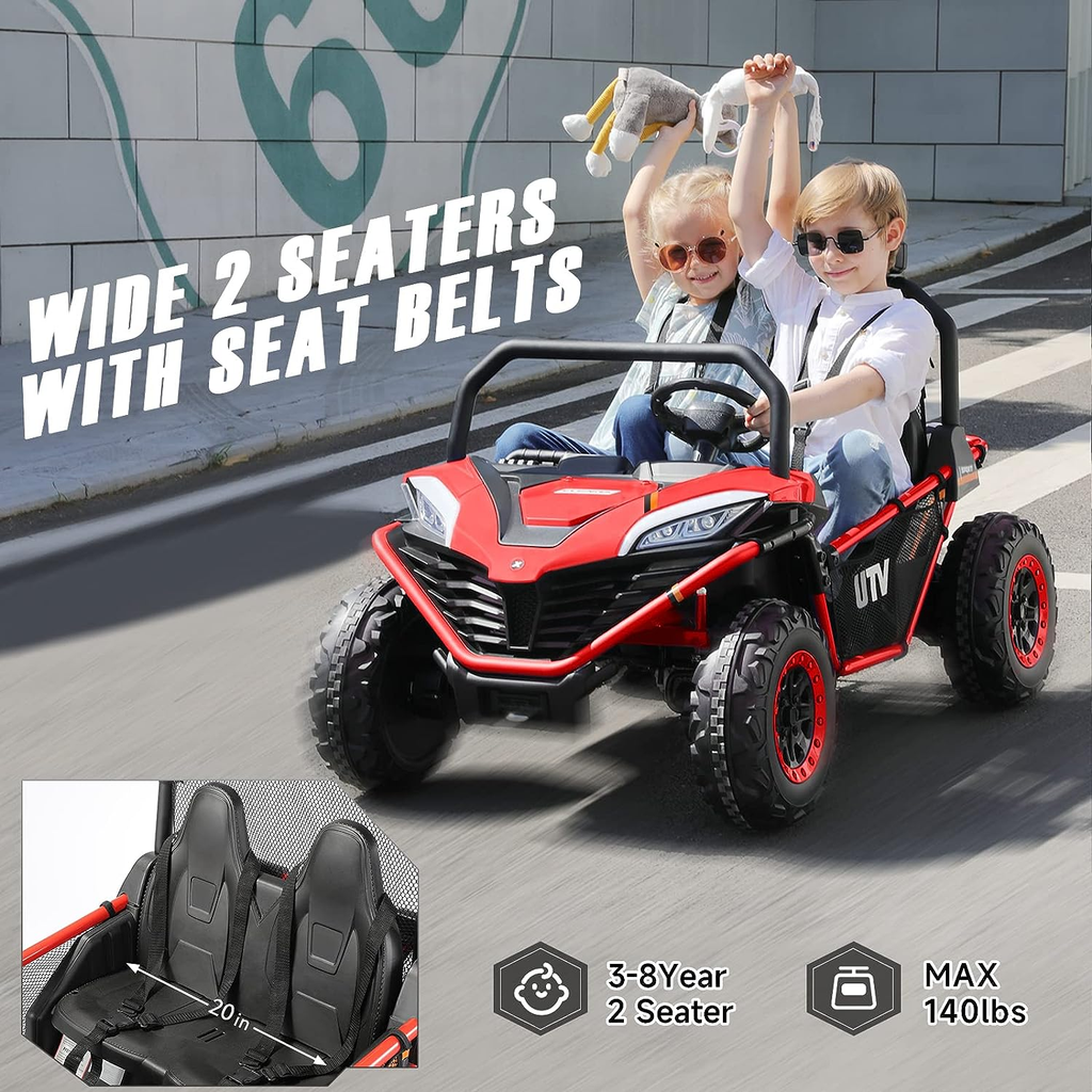 Kids Electric Side-by-Side UTV – 2-Seater 12V Ride-On, 4WD Off-Road
