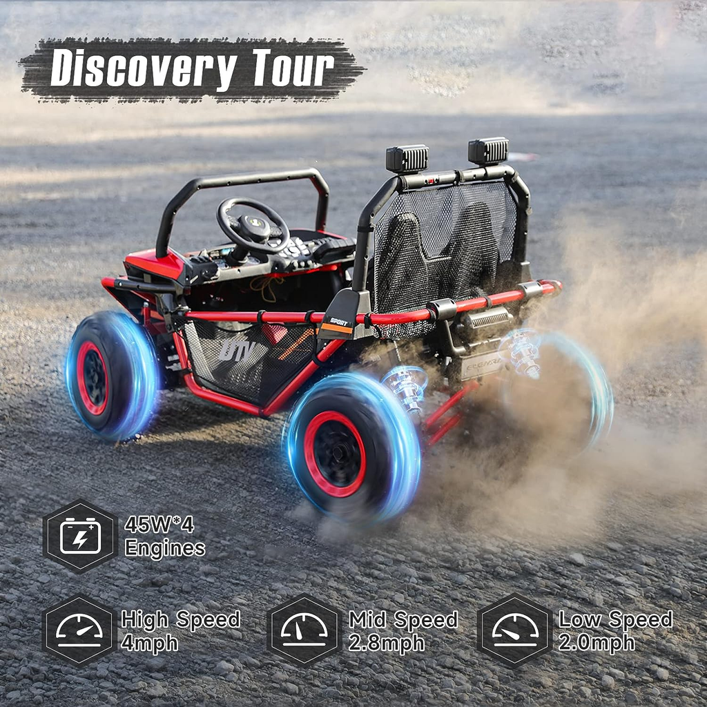 Kids Electric Side-by-Side UTV – 2-Seater 12V Ride-On, 4WD Off-Road