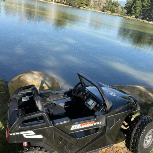 24V Clash Touchscreen TV Mega Buggy Kids Side-by-Side – Adjustable Seat, Rubber Tires