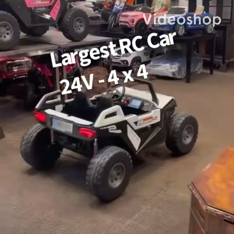24V Clash Touchscreen TV Mega Buggy Kids Side-by-Side – Adjustable Seat, Rubber Tires