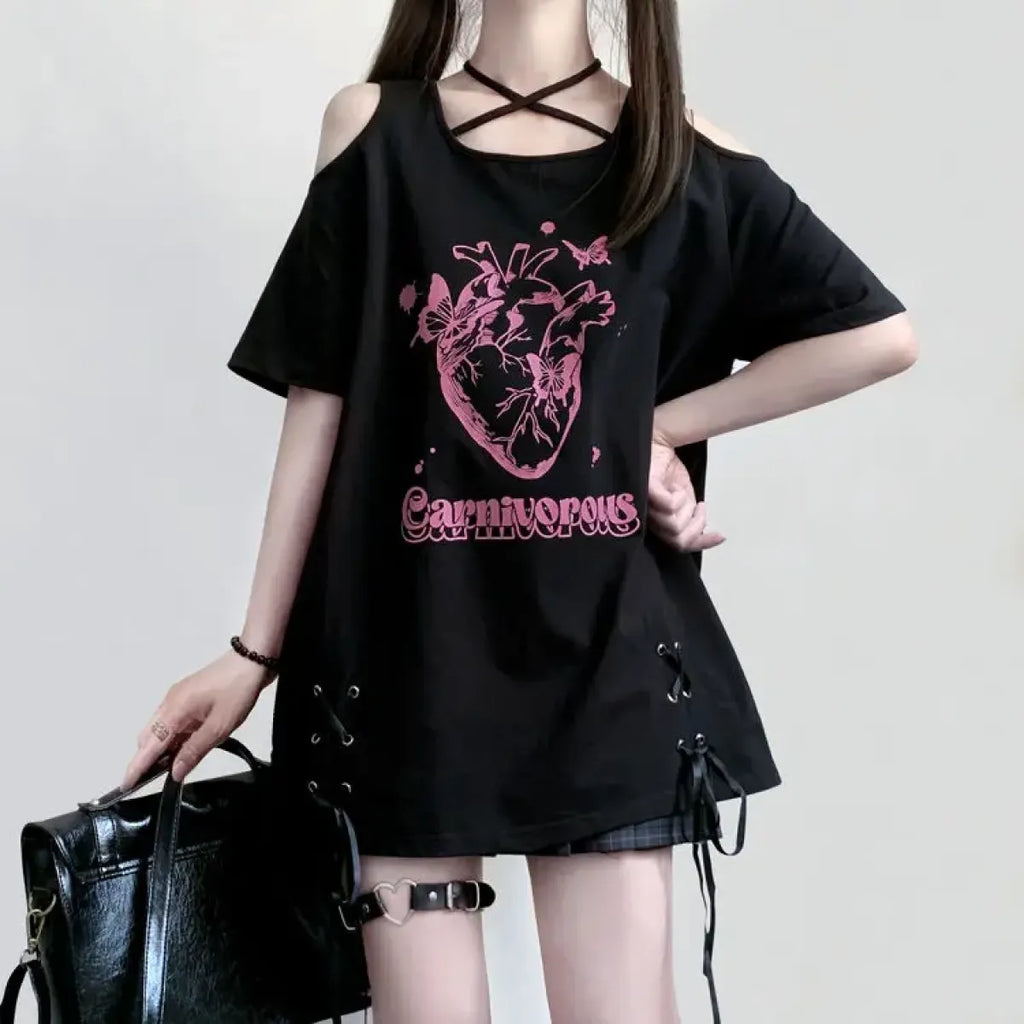 Off Shoulder Bow T-Shirt