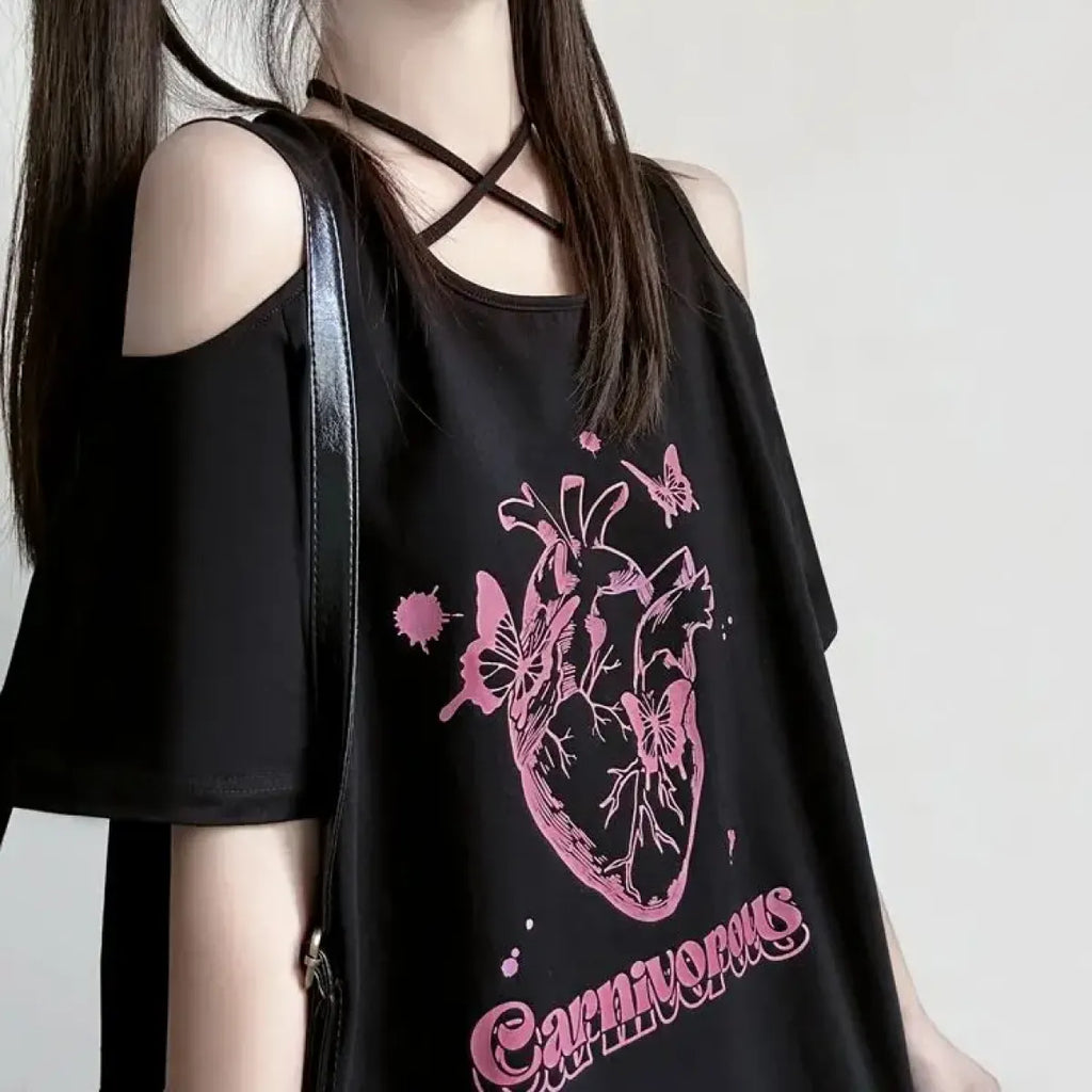 Off Shoulder Bow T-Shirt