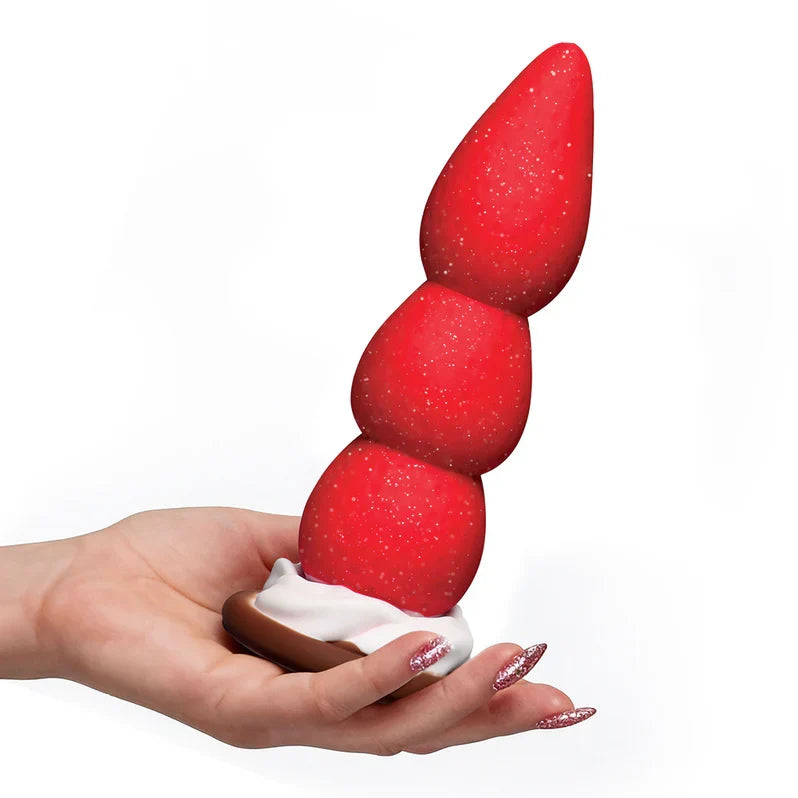 Simply Sweet Strawberry Sweet Cream Silicone Dildo