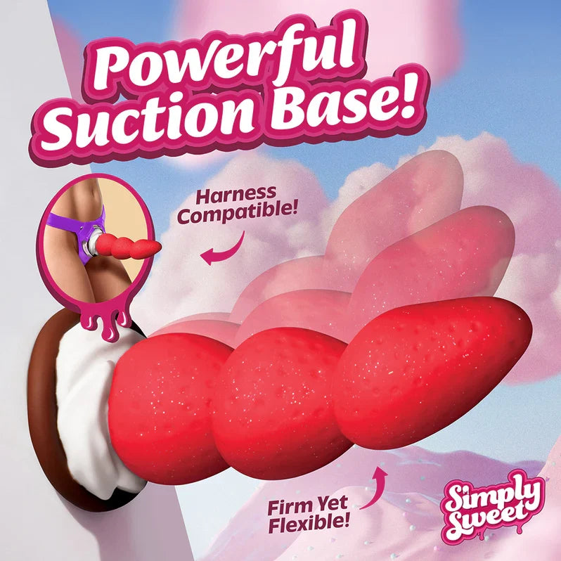 Simply Sweet Strawberry Sweet Cream Silicone Dildo