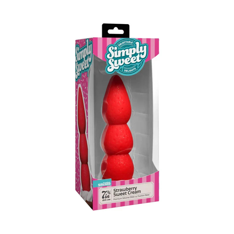 Simply Sweet Strawberry Sweet Cream Silicone Dildo