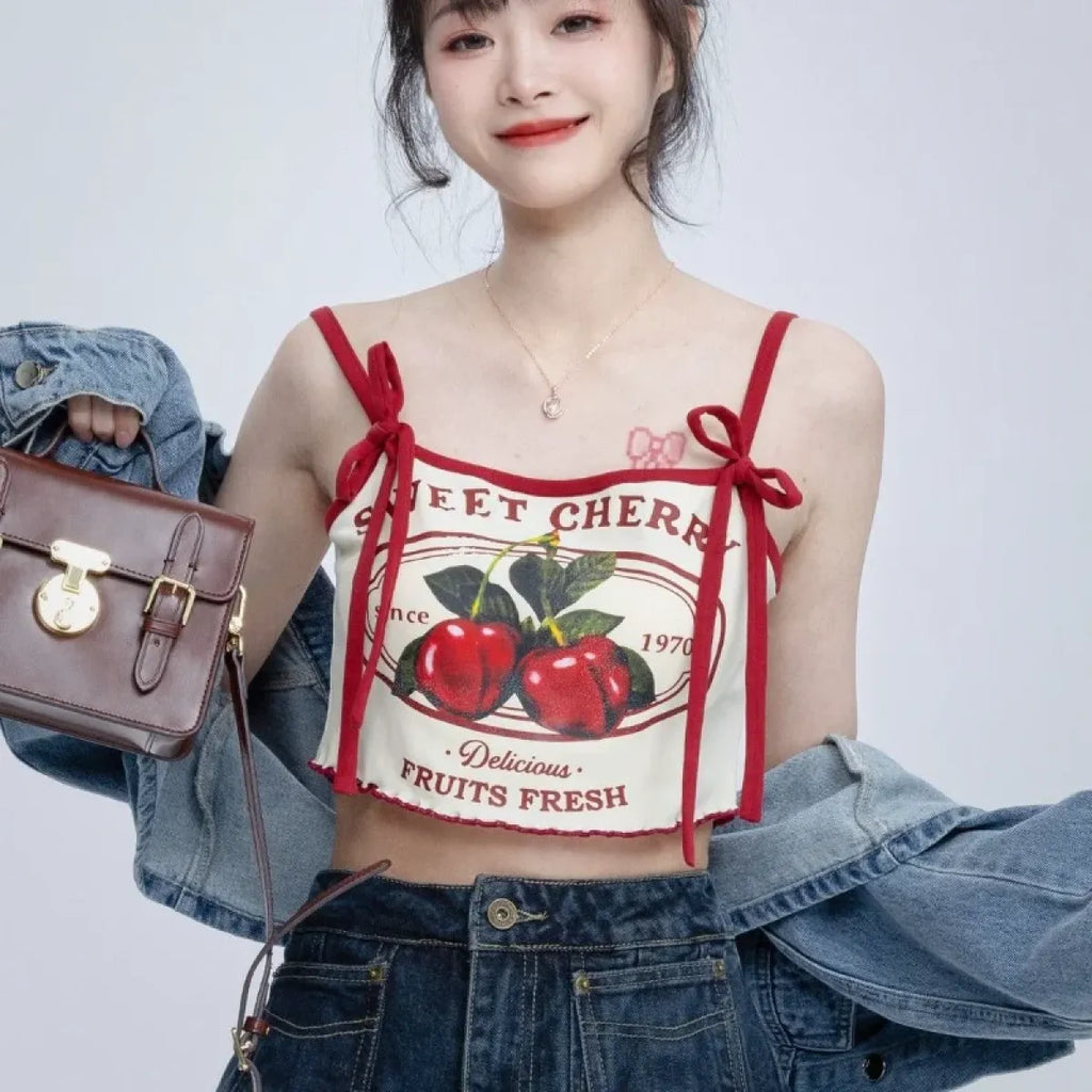 Japanese Sweet Cherry Crop Top