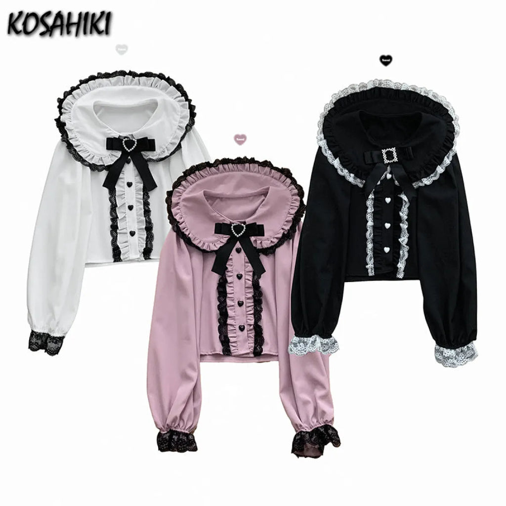 Sweet Harajuku Lace Ruffle Blouse