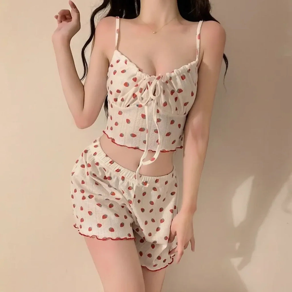 Sweet Lolita Strawberry Pajamas Set