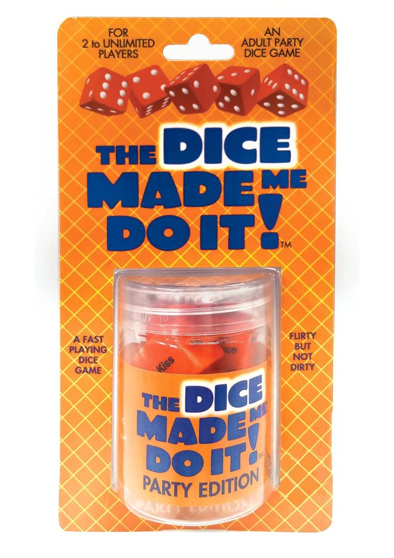The Dice Made Me Do It! Party Edition Adult Dice Game Portable