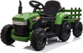 12V Battery-Powered Kids Ride-On Tractor Toy with Trailer and 35W Dual Motors
