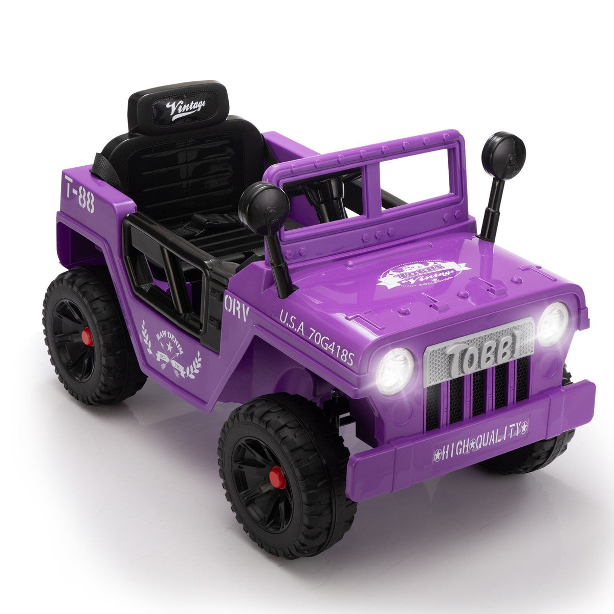 12V Electric Battery-Powered Ride-On Jeep Truck for Kids Ages 3-6