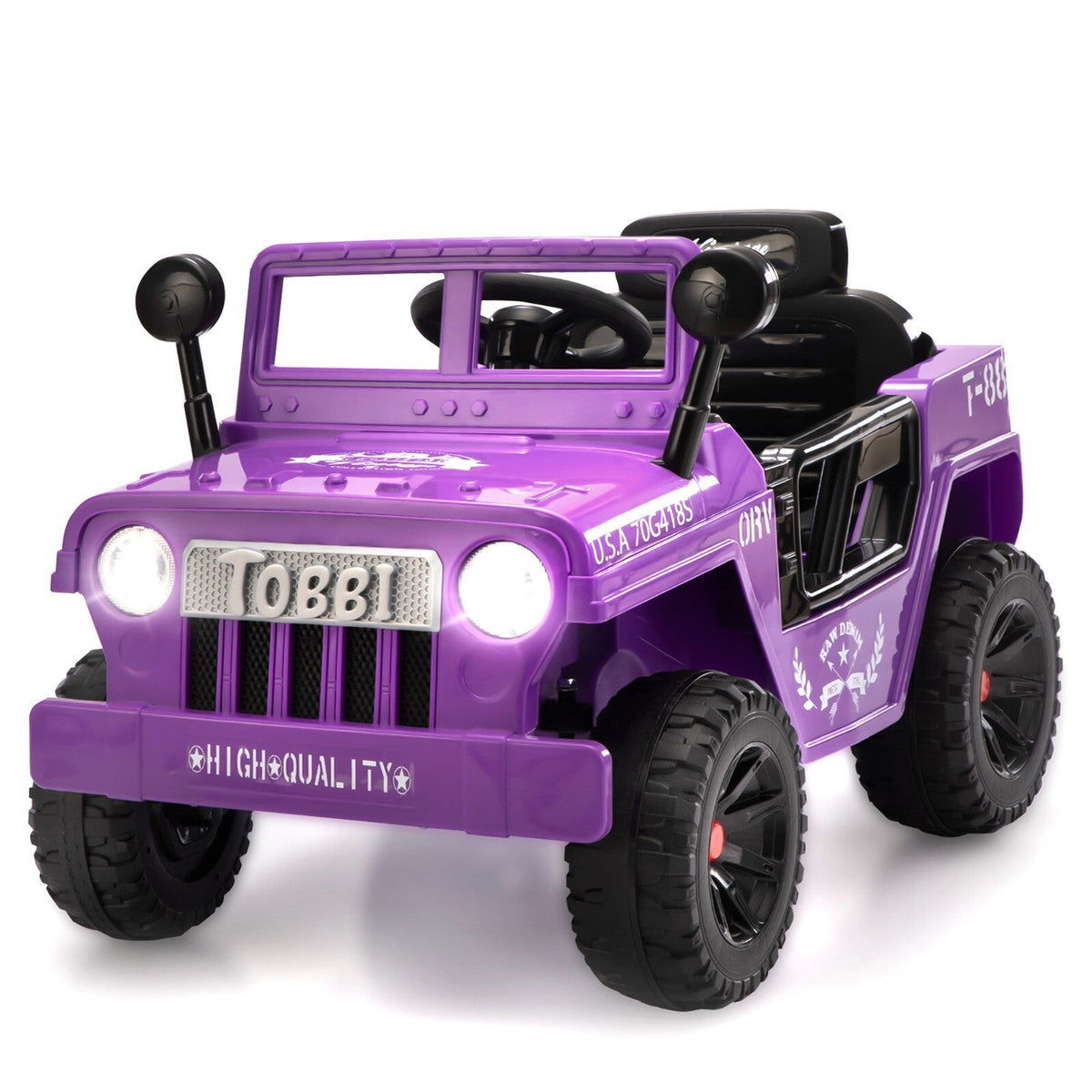 12V Electric Battery-Powered Ride-On Jeep Truck for Kids Ages 3-6