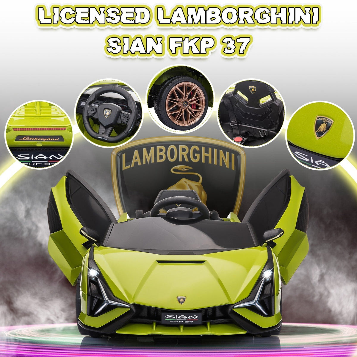 12V Kids Electric Ride-On Car Licensed Lamborghini Sian with Remote Control and MP3 Player
