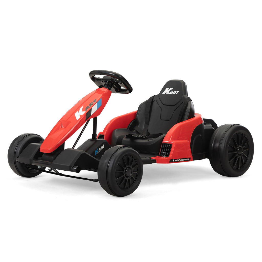 24V Kids Electric Drifting Go-Kart with Dual 85W Motors, 8mph Max Speed, and Built-in Music