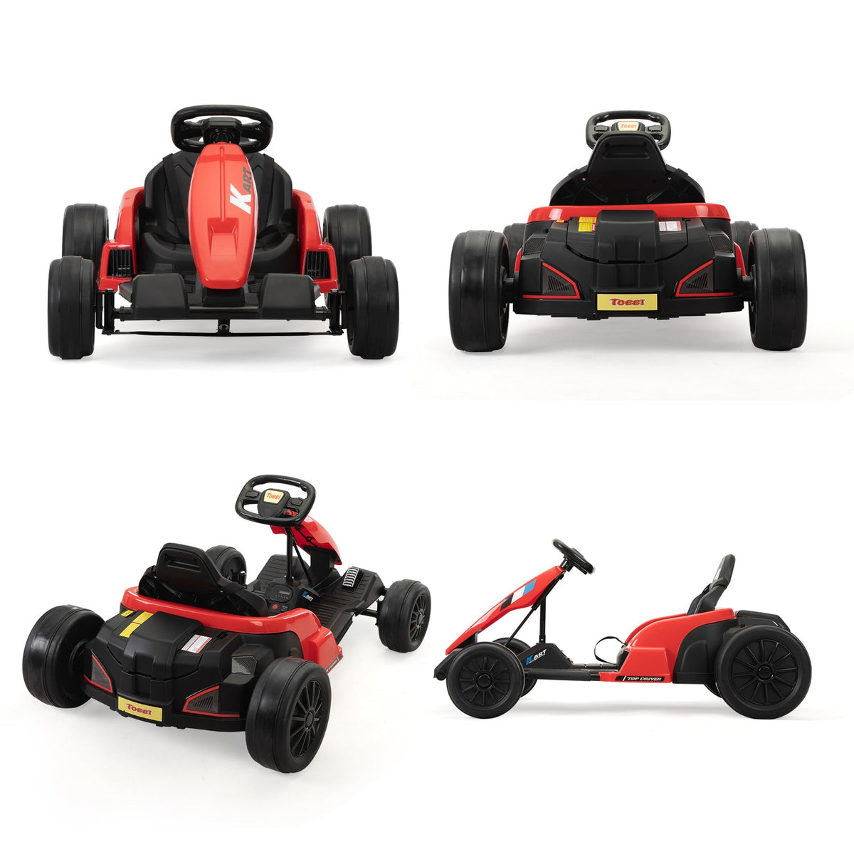 24V Electric Ride-On Go-Kart Toy Vehicle for Kids Ages 4-16