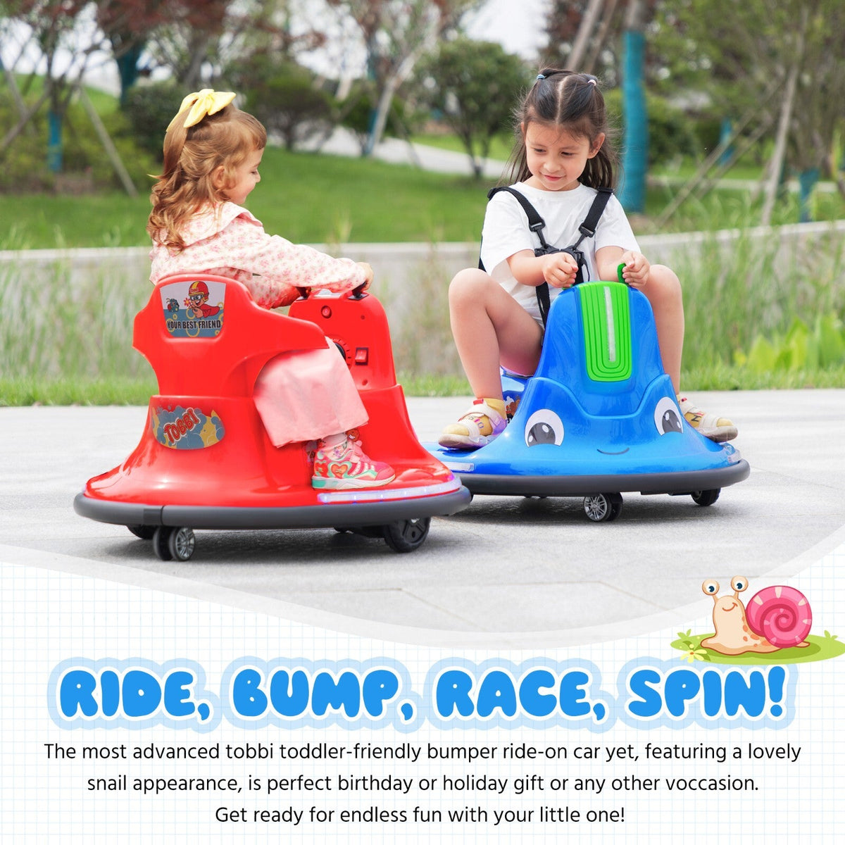 360° Spinning Electric Ride-On Bumper Car with Remote Control