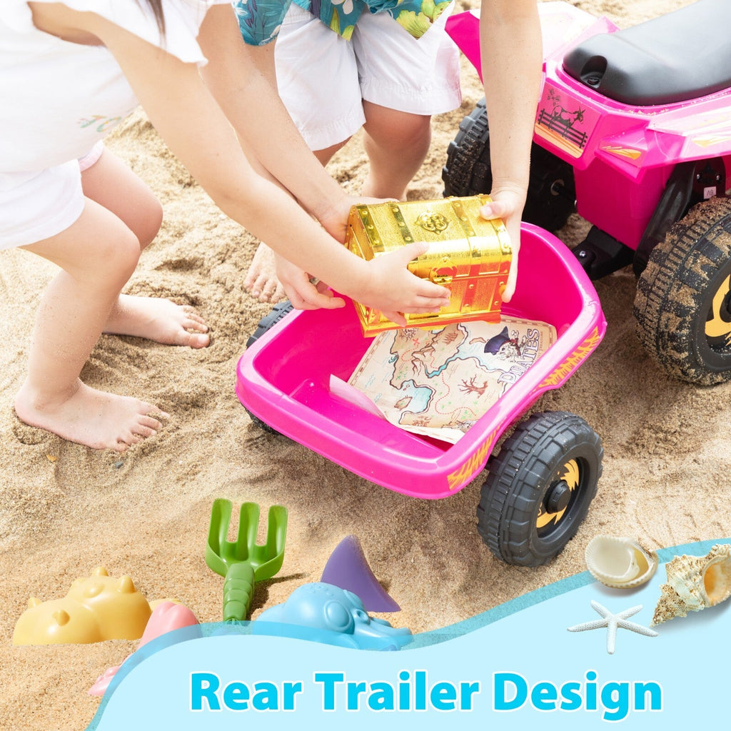 6V Electric Ride-On Quad Bike with Trailer for Toddlers Ages 3-6