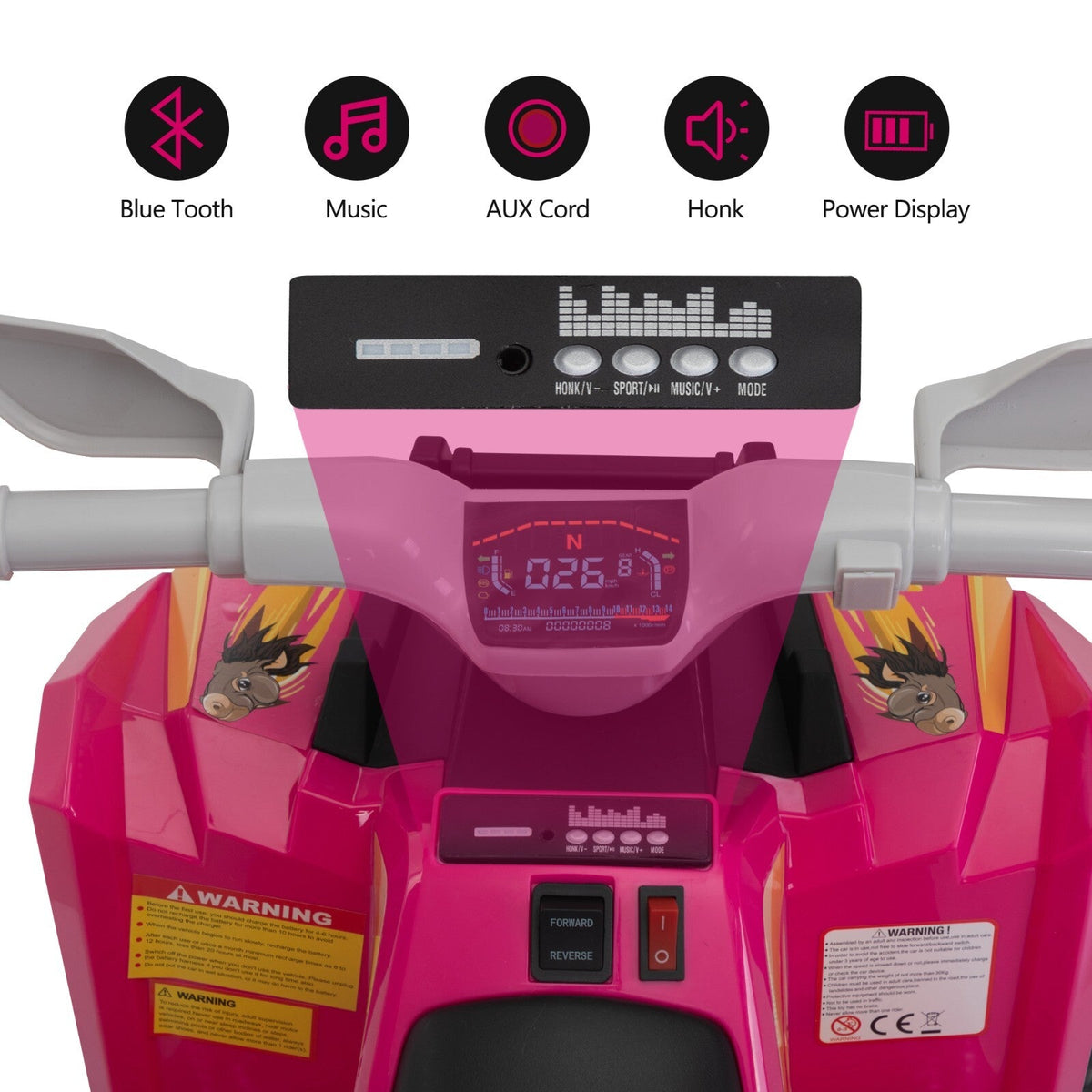 6V Electric Ride-On Quad Bike with Trailer for Toddlers Ages 3-6