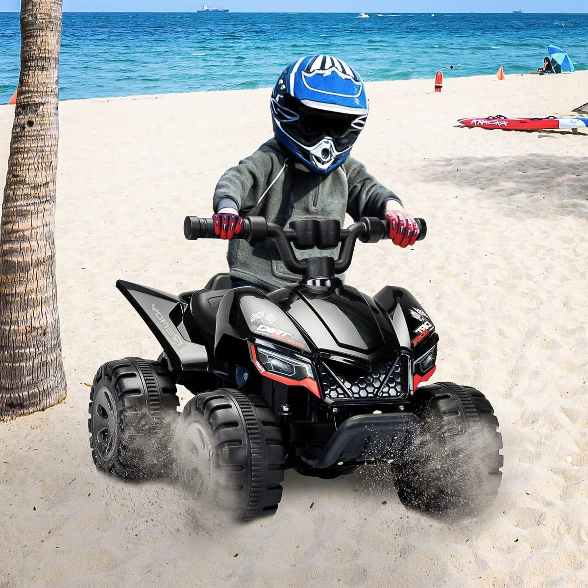 6V Battery-Powered Kids Electric Ride-On ATV Quad Car with Music and LED Lights