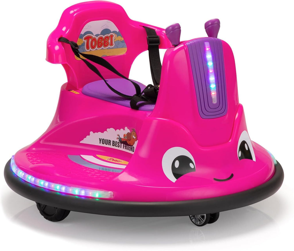 12V Electric Snail-Shaped Ride-On Car for Toddlers and Babies with Bumper Protection