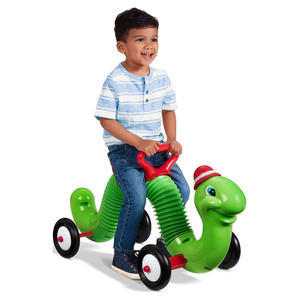 Green Inchworm Toddler Ride-On Toy with 50lb Weight Capacity