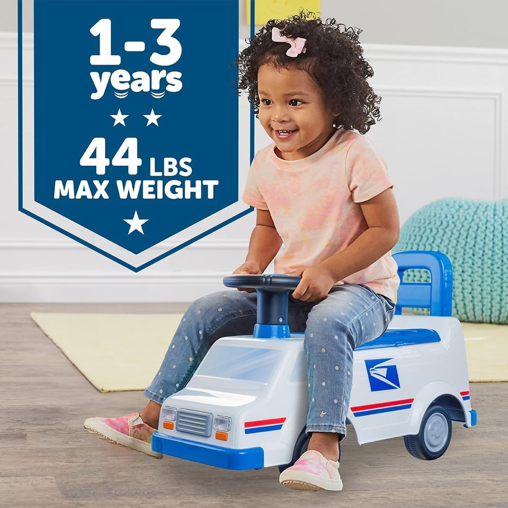 Toddler Ride-On Mail Truck Toy Supporting Up to 44 lbs for Safe Play Adventures