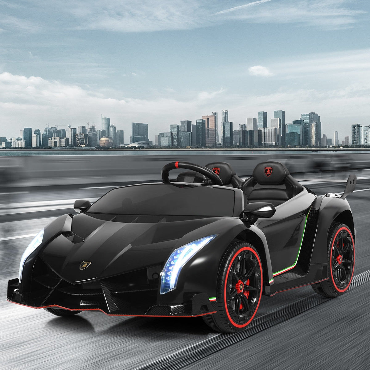 12V Licensed Lamborghini 2-Seater Electric Ride-On Car for Kids