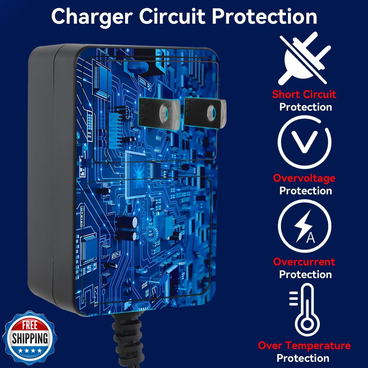 24V Battery Charger for Kids Electric Ride-On Car Toy with 24 Volt Power Bump