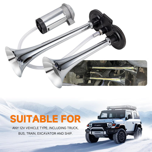 12V 150dB Loud Air Train Horn Kit for Trucks and Cars