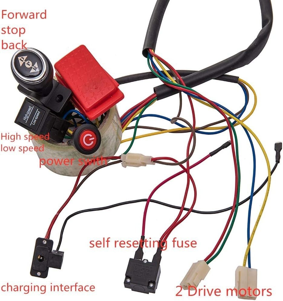 12V Ride-On Car Modification Kit with Wiring and Motors for Kids