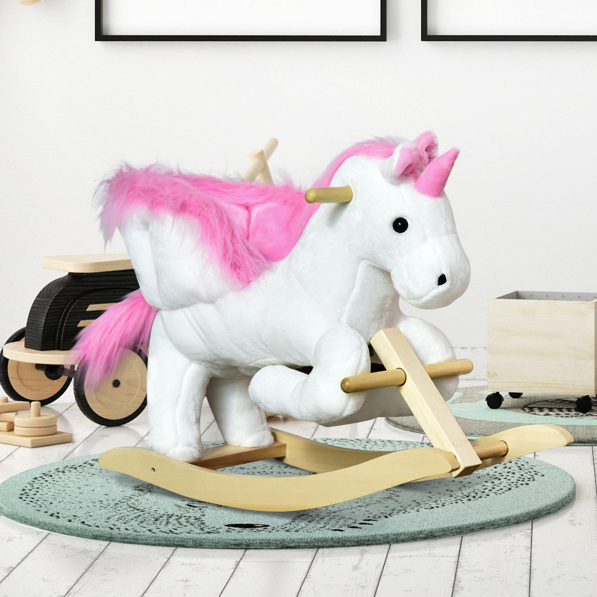 Deluxe Unicorn Rocking Horse Toy for Kids with Lullaby Music