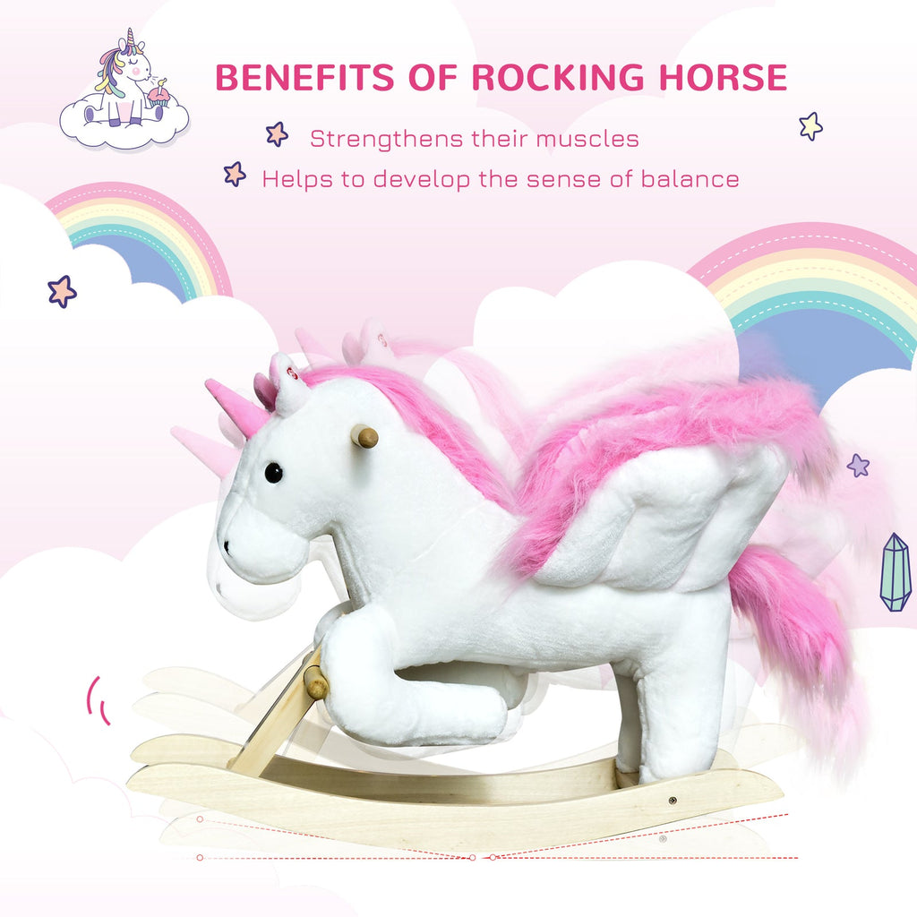 Deluxe Unicorn Rocking Horse Toy for Kids with Lullaby Music