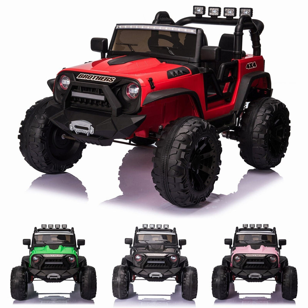 Electric Kids Ride-On Jeep Car with 12V/24V Power Wheels, Music, and Remote Control
