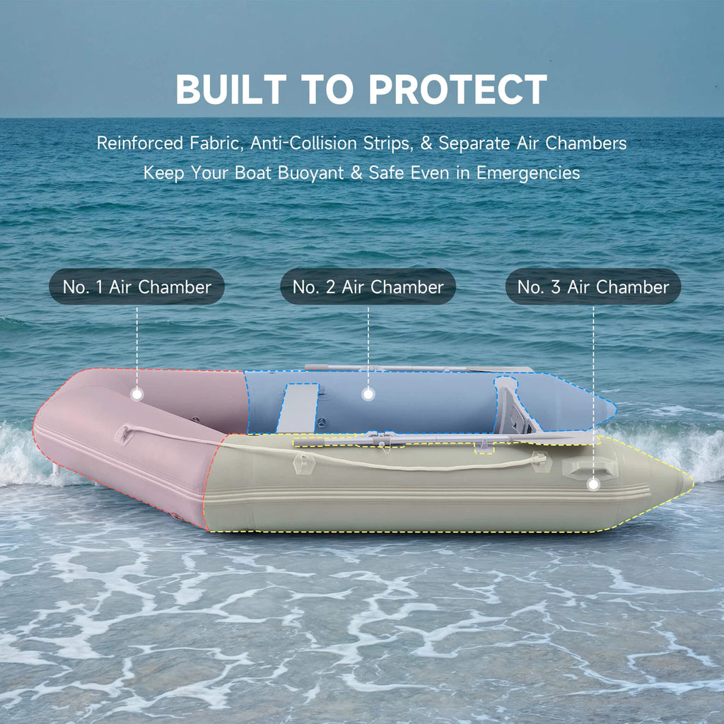 10FT 4-Person Heavy-Duty Inflatable Dinghy Transom Sport Tender Boat (SAK98153)
