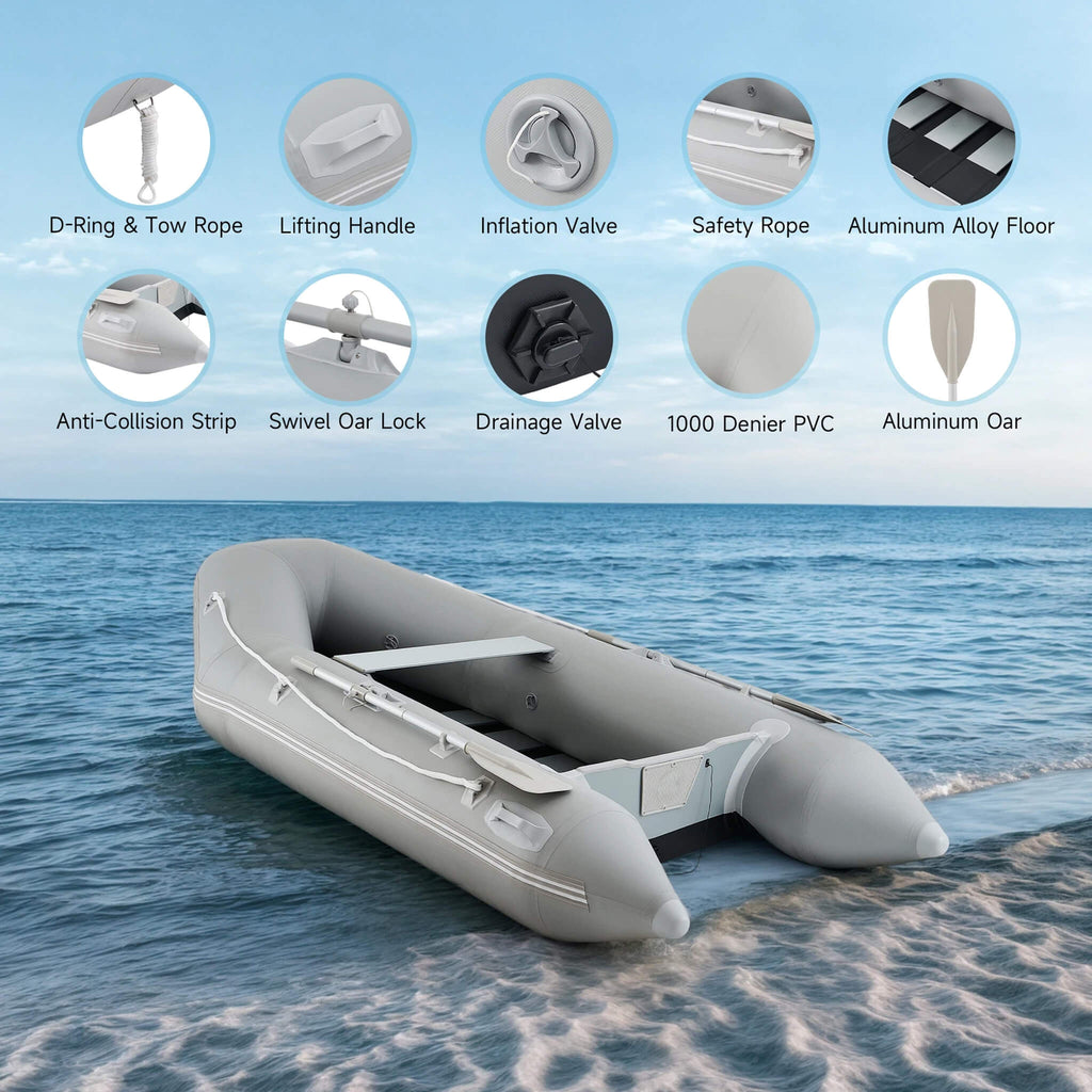 10FT 4-Person Heavy-Duty Inflatable Dinghy Transom Sport Tender Boat (SAK98153)