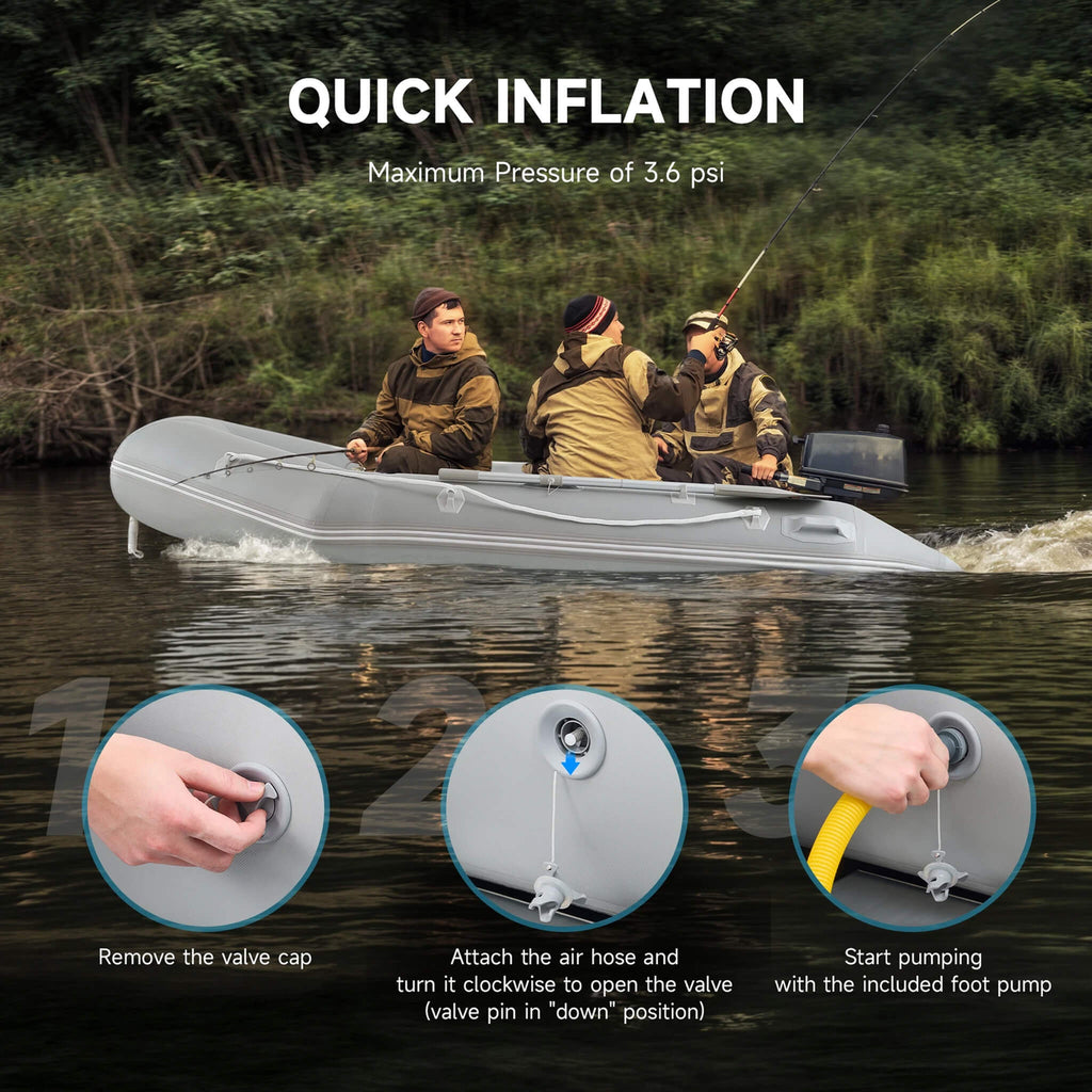 10FT 4-Person Heavy-Duty Inflatable Dinghy Transom Sport Tender Boat (SAK98153)
