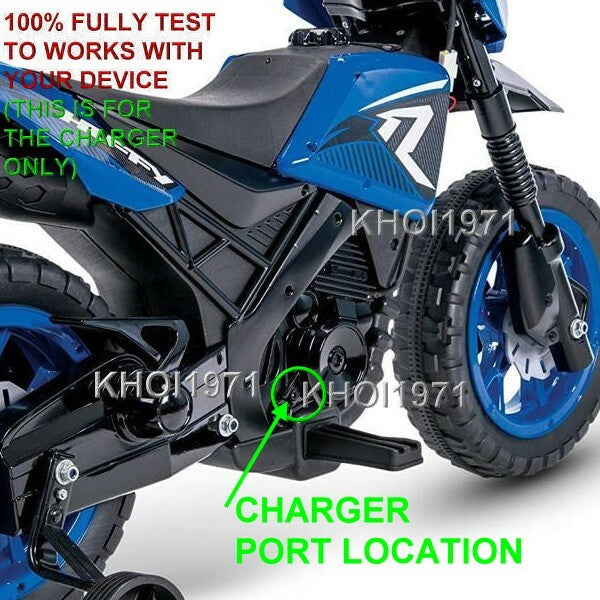 AC Wall Charger Adapter for Huffy R1 Motorcycle Ride-On with Training Wheels