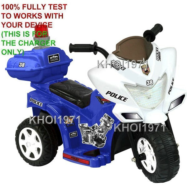 8FT AC Wall Charger Adapter for Kid Motorz Little Police Patrol Ride-On Motorcycle