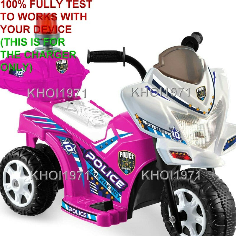 AC Wall Charger Adapter for Kid Motorz Little Police Patrol Ride-On Motorcycle 0292
