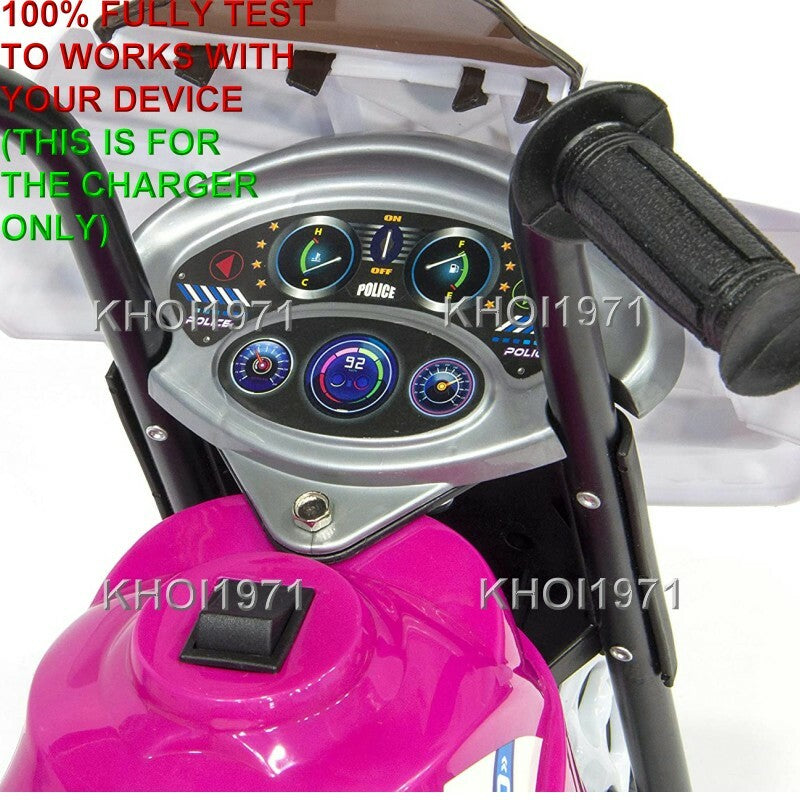 AC Wall Charger Adapter for Kid Motorz Little Police Patrol Ride-On Motorcycle 0292