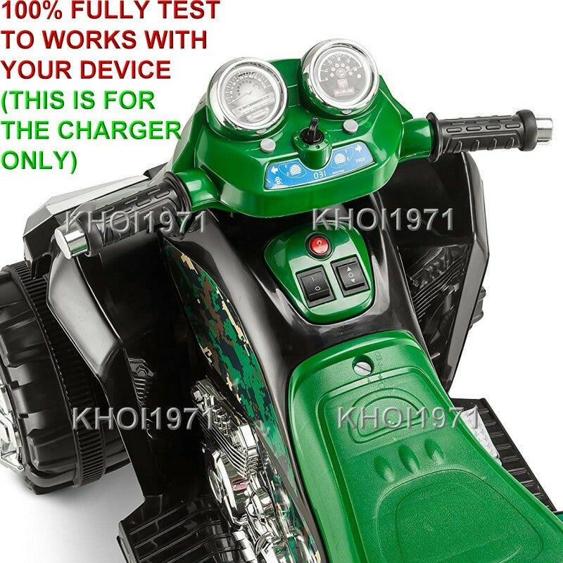 6V AC Wall Charger Adapter for Green Kid Trax Camo ATV Quad Ride-On Battery