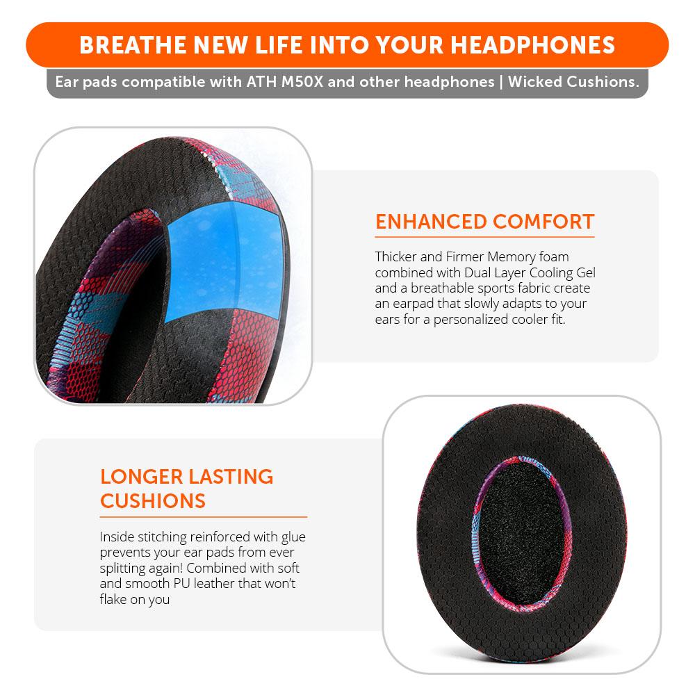 WC FreeZe - Hybrid Cooling Gel Infused Ear Pads for ATH M50X